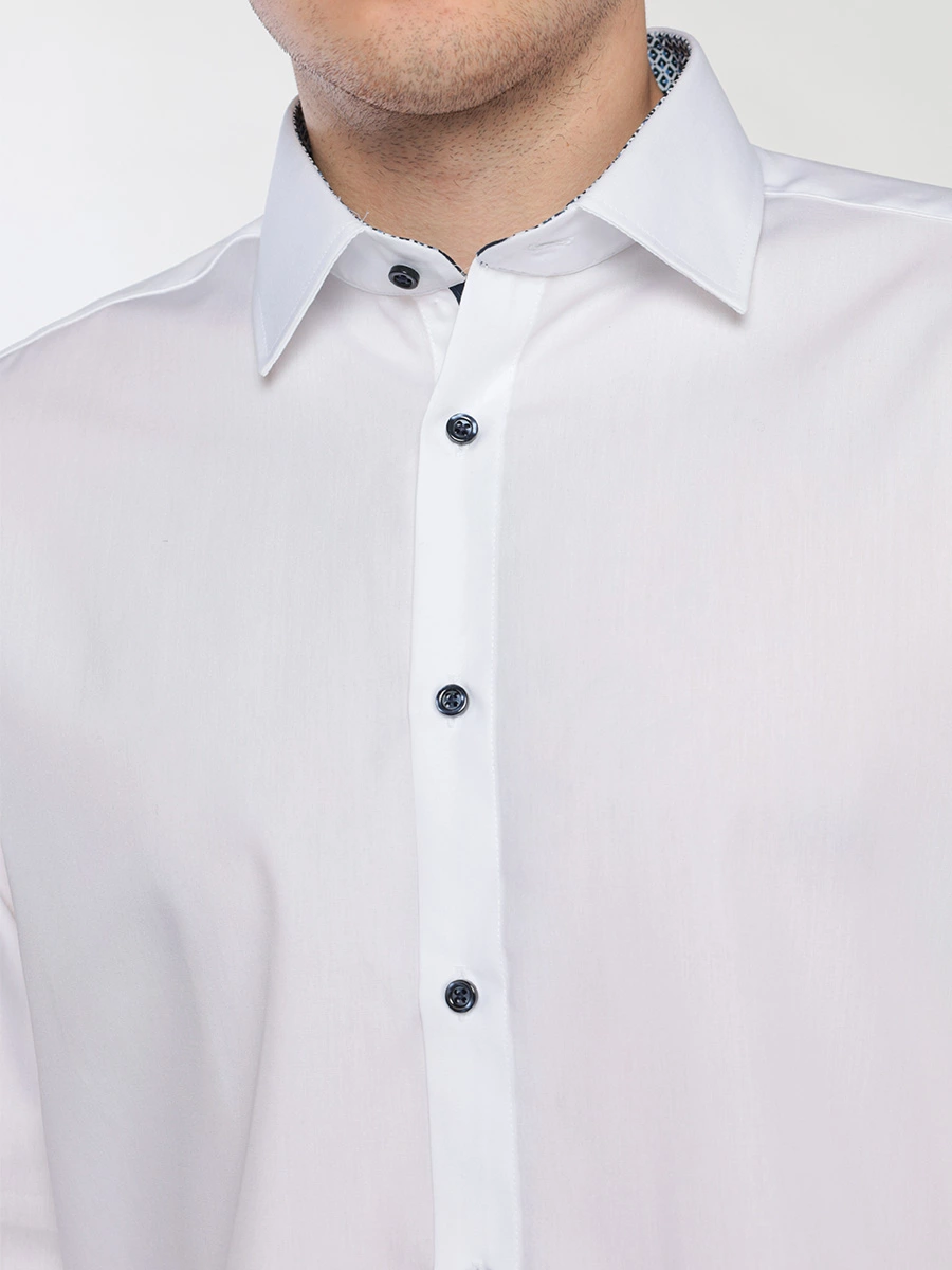 Рубашка хлопковая прямого кроя белого цвета